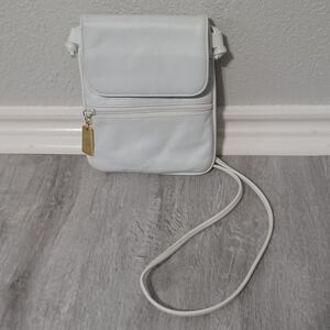 GIANI BERNINI Genuine White Leather Mini Crossbody